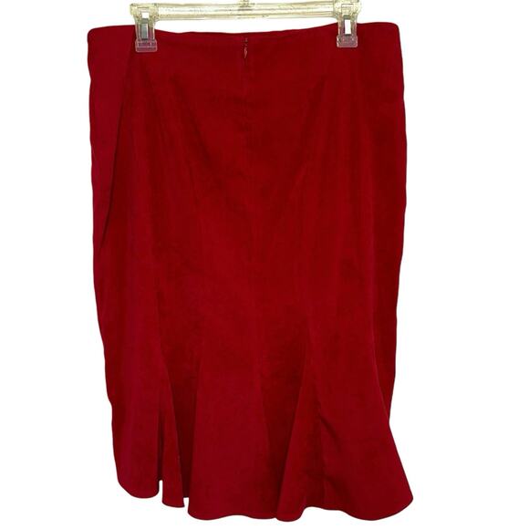 Cato Red Faux Suede High Low Skirt - Picture 2 of 5